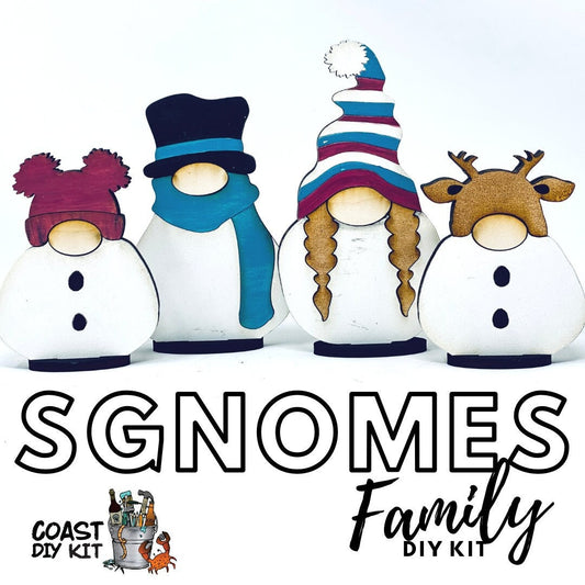 Sgnome Family DIY Craft Kit | Snowman Gnomes | Winter Crafts