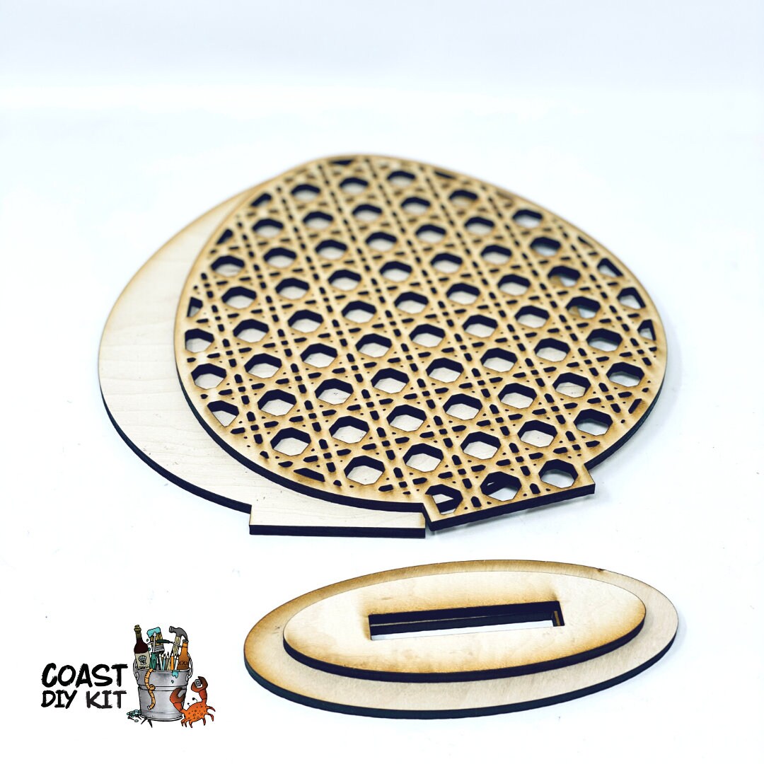 Rattan Cane Egg DIY Kit | Standing Coastal Egg | Natural Home Decor