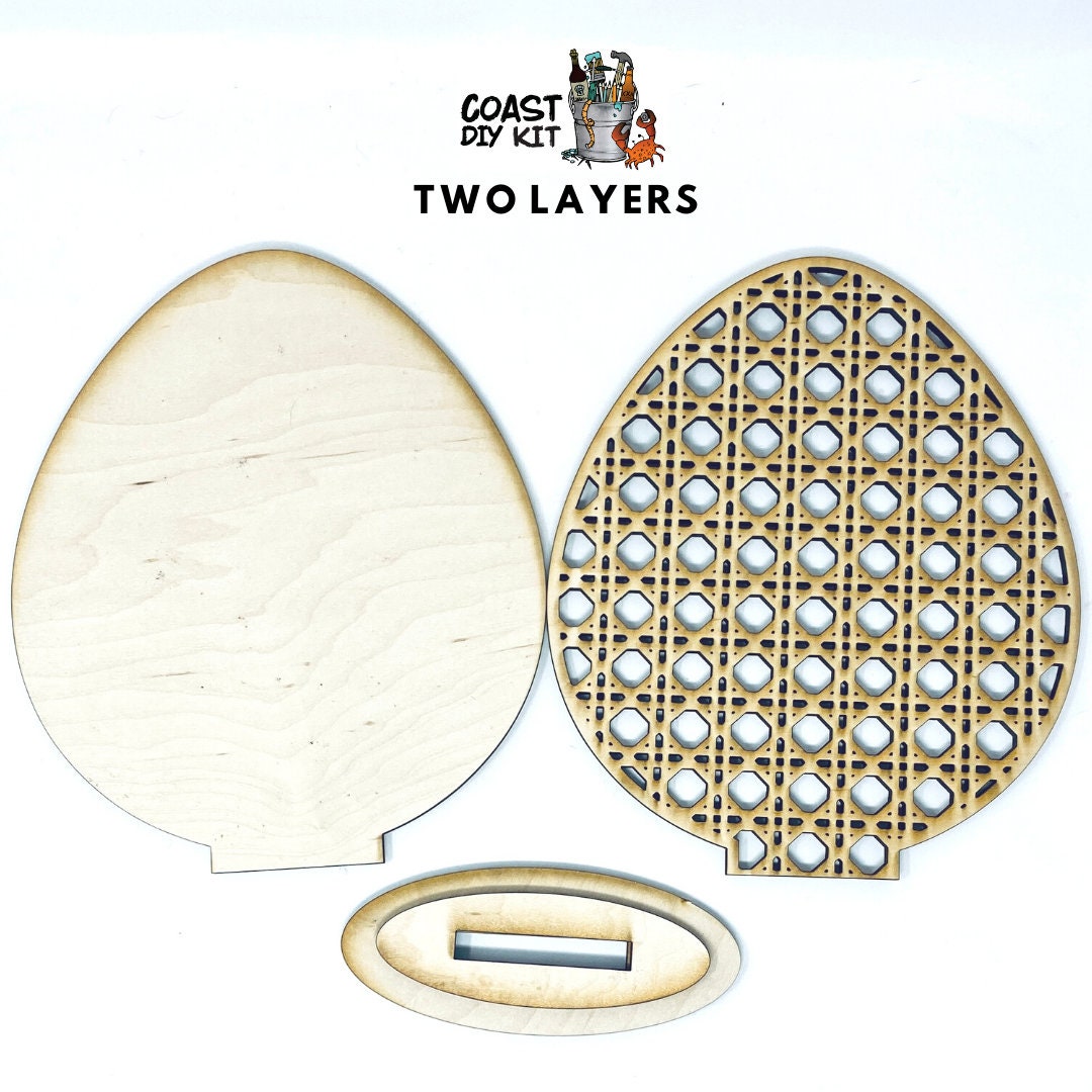 Rattan Cane Egg DIY Kit | Standing Coastal Egg | Natural Home Decor