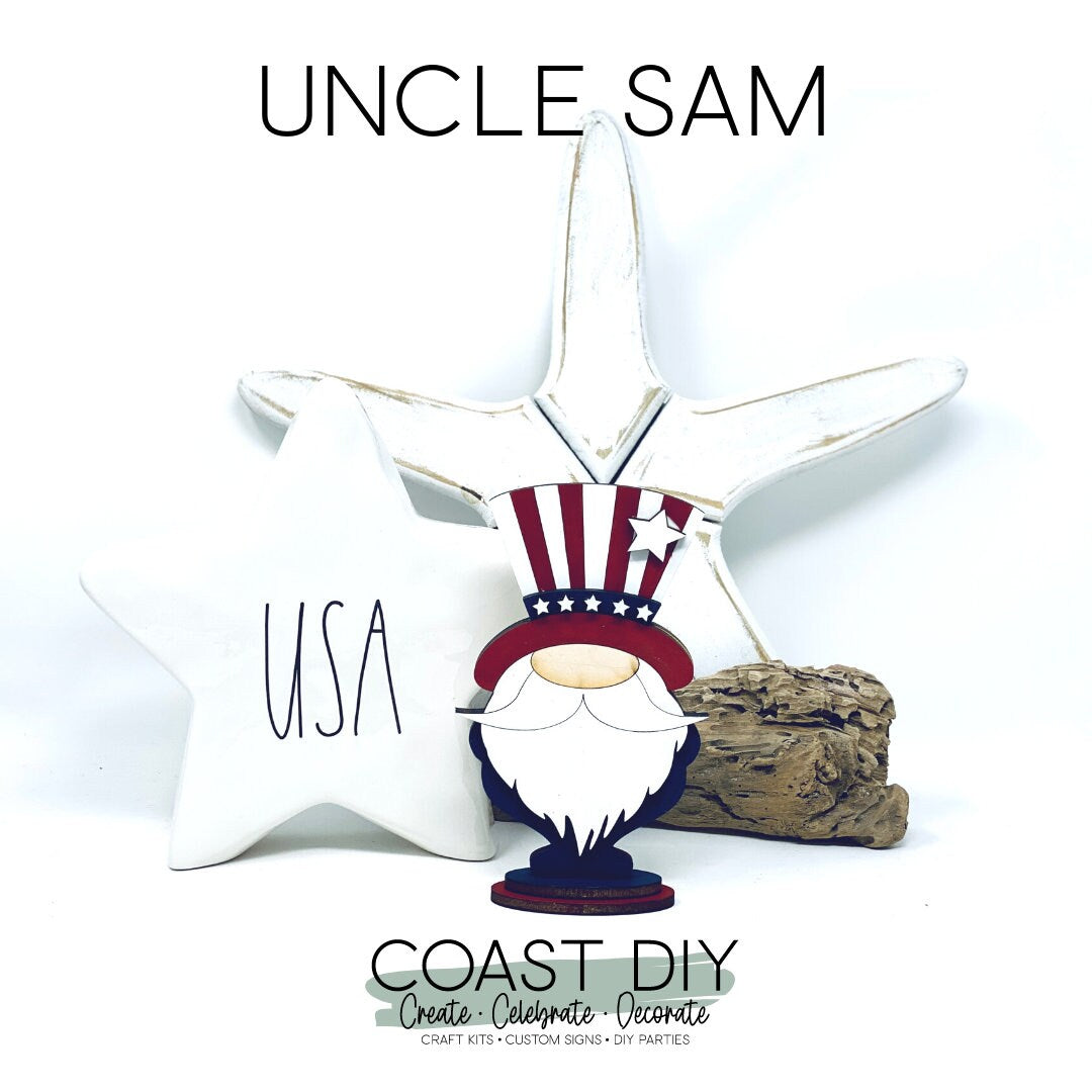 Uncle Sam Gnome Craft DIY Kit|Patriotic Crafts|Military