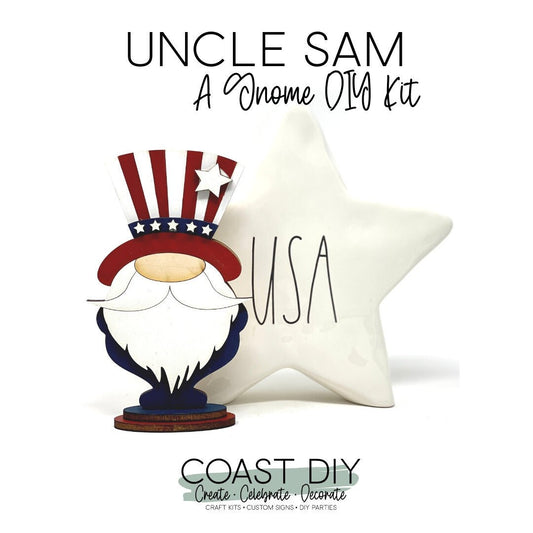 Uncle Sam Gnome Craft DIY Kit|Patriotic Crafts|Military