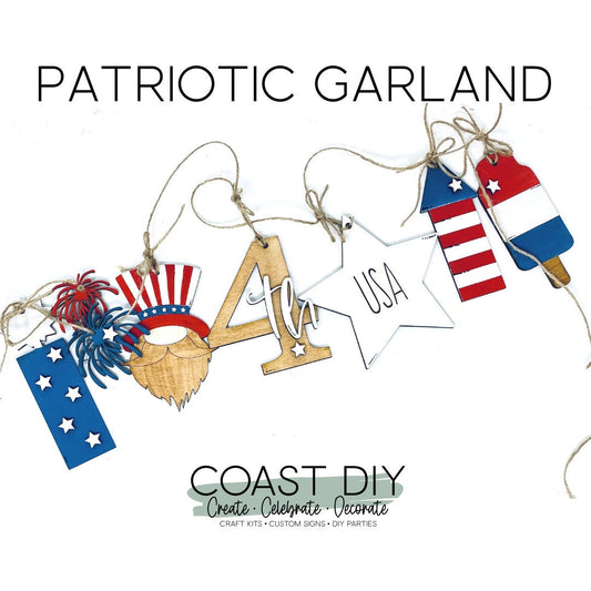 Patriotic Garland or Ornaments Craft DIY Kit