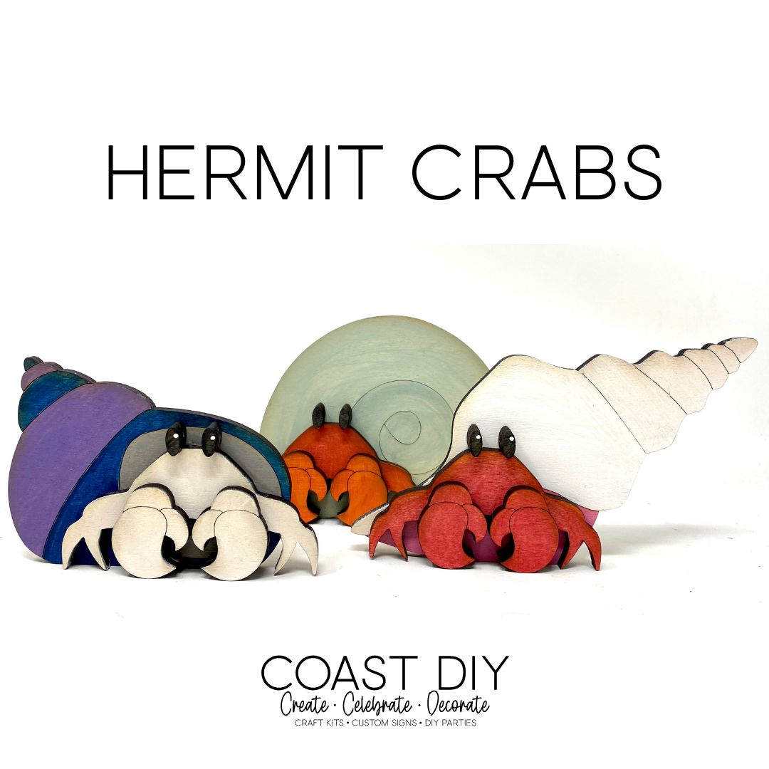 DIY Wooden Hermit Crab Craft Kit - Fun Activity for Kids and Adults