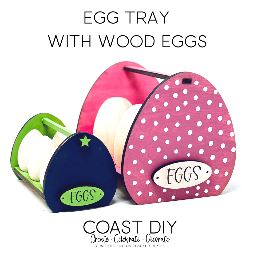 Egg Trays with Wood Eggs