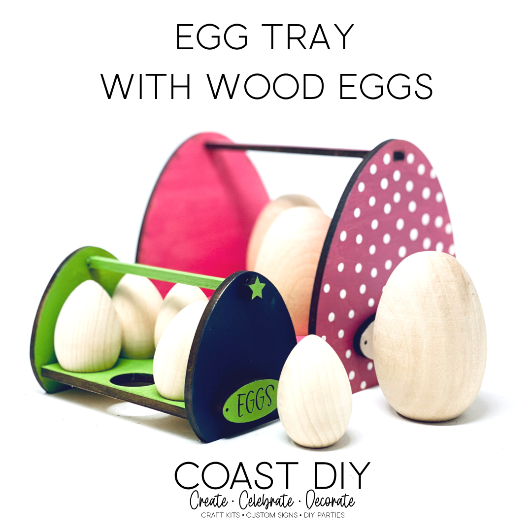 Egg Trays with Wood Eggs