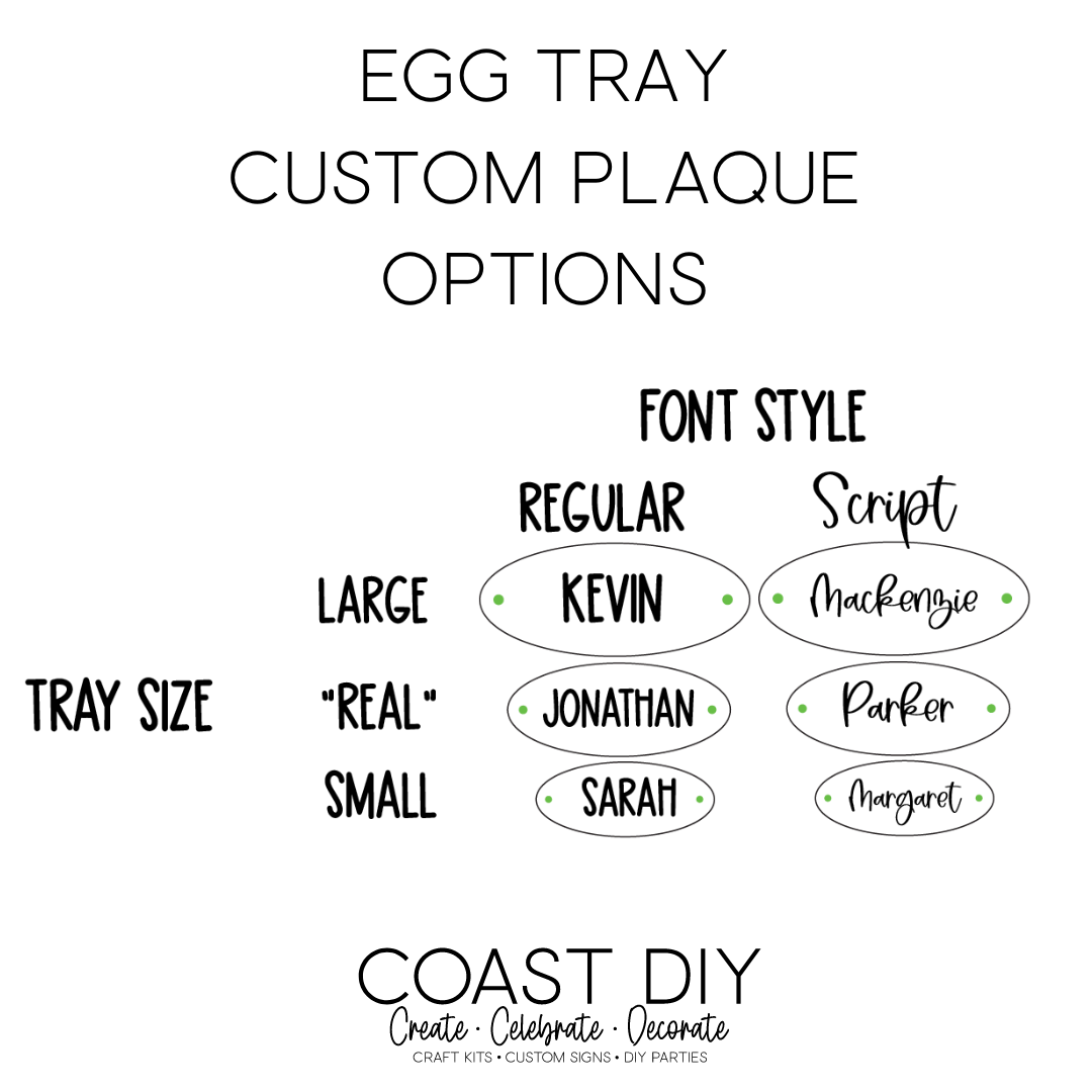Custom Plaque for Egg Trays